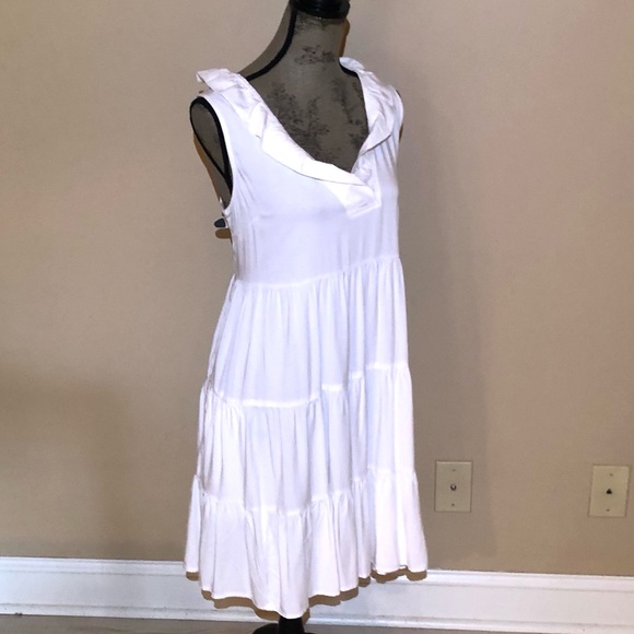 NWT Crown & Ivy White Ruffle Detail Dressy Summer Sundress. Size XL - Picture 3 of 9
